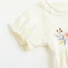 imageSimplee kids Newborn Boys Girls Ruffle Romper Summer Outfit Jumpsuit Linen Embroidery Bodysuits WhiteAapricot