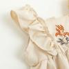 imageSimplee kids Newborn Boys Girls Ruffle Romper Summer Outfit Jumpsuit Linen Embroidery Bodysuits WhiteAcreamcoloured
