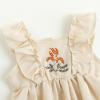 imageSimplee kids Newborn Boys Girls Ruffle Romper Summer Outfit Jumpsuit Linen Embroidery Bodysuits WhiteAcreamcoloured