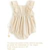 imageSimplee kids Newborn Boys Girls Ruffle Romper Summer Outfit Jumpsuit Linen Embroidery Bodysuits WhiteAcreamcoloured