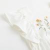 imageSimplee kids Newborn Boys Girls Ruffle Romper Summer Outfit Jumpsuit Linen Embroidery Bodysuits WhiteWhite