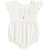 imageSimplee kids Newborn Boys Girls Ruffle Romper Summer Outfit Jumpsuit Linen Embroidery Bodysuits WhiteWhite