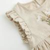 imageSimplee kids Newborn Infant Rompers Baby Girls Summer Ruffle Sleeveless Embroidery Bodysuit OutfitsBbapricot