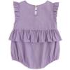 imageSimplee kids Newborn Infant Rompers Baby Girls Summer Ruffle Sleeveless Embroidery Bodysuit OutfitsBbpurple