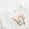 imageSimplee kids Newborn Infant Rompers Baby Girls Summer Ruffle Sleeveless Embroidery Bodysuit OutfitsBbwhite
