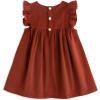 imageSimplee kids Toddler Girl Casual Dress for Spring Girls Skrit with PocketAofallbrick Red