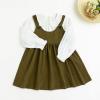 imageSimplee kids Toddler Girl Casual Dress for Spring Girls Skrit with PocketArmy Green