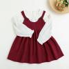 imageSimplee kids Toddler Girl Casual Dress for Spring Girls Skrit with PocketBurgundy