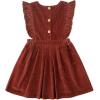 imageSimplee kids Toddler Girl Casual Dress for Spring Girls Skrit with PocketOfalln Wine Red