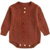 imageSimplee kids Baby Boys Girls Knitted Romper Jumpsuit Long Sleeve Onesie Bodysuits One Piece Outfits SweaterCclay