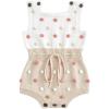 imageSimplee kids Baby Girl Kint Romper Fall Sleeveless Pompoms Rompers Newborn Little Girl Overall Jumpsuit OutfitsBapricot