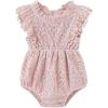 imageSimplee kids Baby Girl Kint Romper Fall Sleeveless Pompoms Rompers Newborn Little Girl Overall Jumpsuit OutfitsE Dusty Pink