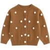 imageSimplee kids Baby Sweater Cardigan Jacquard CableKnit Spring Coat Long Sleeve Cardigan for Baby GirlCoffee