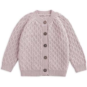 imageSimplee kids Baby Cardigan Cable Knit Toddler Cardigan Long Sleeve Fall Winter Open Front Knit SweatersA  a Dark Pink