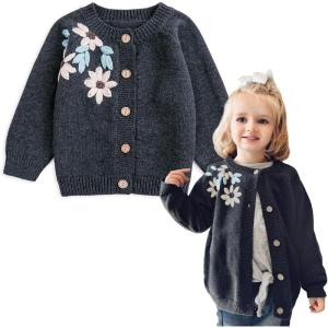 imageSimplee kids Baby Girl Thin Sweater Solid White Pink Cardigans for Toddler 03YearsCadark Grey