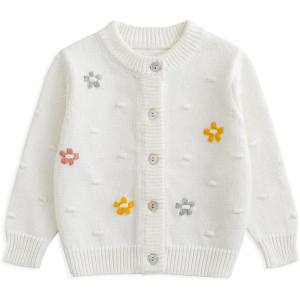 imageSimplee kids Baby Girl Thin Sweater Solid White Pink Cardigans for Toddler 03YearsFoffwhite