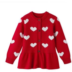 imageSimplee kids Baby Girls Fall Winter Cardigan Sweaters Coats Outfits for ToddlersDheart Red