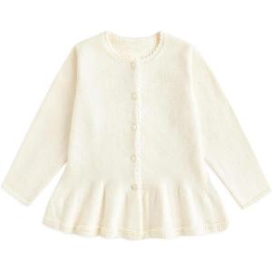 imageSimplee kids Baby Girls Fall Winter Cardigan Sweaters Coats Outfits for ToddlersEacream White