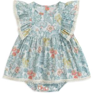 imageSimplee kids Baby Infant Girls Cotton Short Ruffle Sleeve Summer Romper Outfits 324 MonthsCfgreen Floral