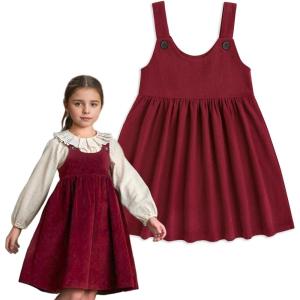 imageSimplee kids Toddler Girl Casual Dress for Spring Girls Skrit with PocketBurgundy