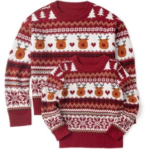 imageSimplee kids Ugly Christmas Sweater Family Matching Outfits for Holiday Party Knitted PulloverRedgeometry