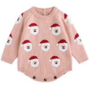 imageSimplee kids Ugly Christmas Sweater Family Matching Outfits for Holiday Party Knitted PulloverSantapinkbaby