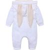 imageSimplee kids Animal Bunny Baby Easter Romper Long Ear Rabbit Hoodie Romper Jumpsuit with ZipperAafhwhite