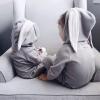 imageSimplee kids Animal Bunny Baby Easter Romper Long Ear Rabbit Hoodie Romper Jumpsuit with ZipperAagrey