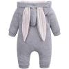 imageSimplee kids Animal Bunny Baby Easter Romper Long Ear Rabbit Hoodie Romper Jumpsuit with ZipperAagrey