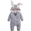 imageSimplee kids Animal Bunny Baby Easter Romper Long Ear Rabbit Hoodie Romper Jumpsuit with ZipperAagrey