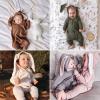 imageSimplee kids Animal Bunny Baby Easter Romper Long Ear Rabbit Hoodie Romper Jumpsuit with ZipperAazbrown