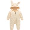 imageSimplee kids Animal Bunny Baby Easter Romper Long Ear Rabbit Hoodie Romper Jumpsuit with ZipperAflight Yellow