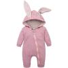 imageSimplee kids Animal Bunny Baby Easter Romper Long Ear Rabbit Hoodie Romper Jumpsuit with ZipperAfpink
