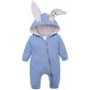 imageSimplee kids Animal Bunny Baby Easter Romper Long Ear Rabbit Hoodie Romper Jumpsuit with ZipperAfsky Blue