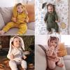 imageSimplee kids Animal Bunny Baby Easter Romper Long Ear Rabbit Hoodie Romper Jumpsuit with ZipperAfyellow