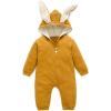 imageSimplee kids Animal Bunny Baby Easter Romper Long Ear Rabbit Hoodie Romper Jumpsuit with ZipperAfyellow
