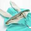 imageSimplee kids Animal Bunny Baby Easter Romper Long Ear Rabbit Hoodie Romper Jumpsuit with ZipperAkblue Turquoise