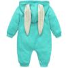 imageSimplee kids Animal Bunny Baby Easter Romper Long Ear Rabbit Hoodie Romper Jumpsuit with ZipperAkblue Turquoise