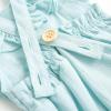 imageSimplee kids Baby Boys Girls Ruffle Romper Summer Outfit Jumpsuit Linen BodysuitsAblue Green