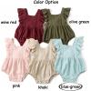 imageSimplee kids Baby Boys Girls Ruffle Romper Summer Outfit Jumpsuit Linen BodysuitsAblue Green