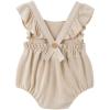 imageSimplee kids Baby Boys Girls Ruffle Romper Summer Outfit Jumpsuit Linen BodysuitsAkhaki