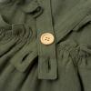 imageSimplee kids Baby Boys Girls Ruffle Romper Summer Outfit Jumpsuit Linen BodysuitsAolive Green