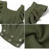 imageSimplee kids Baby Boys Girls Ruffle Romper Summer Outfit Jumpsuit Linen BodysuitsAolive Green