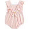 imageSimplee kids Baby Boys Girls Ruffle Romper Summer Outfit Jumpsuit Linen BodysuitsApink