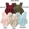 imageSimplee kids Baby Boys Girls Ruffle Romper Summer Outfit Jumpsuit Linen BodysuitsApink