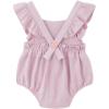 imageSimplee kids Baby Boys Girls Ruffle Romper Summer Outfit Jumpsuit Linen BodysuitsApurple