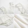 imageSimplee kids Baby Boys Girls Ruffle Romper Summer Outfit Jumpsuit Linen BodysuitsAwhite