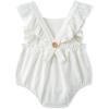 imageSimplee kids Baby Boys Girls Ruffle Romper Summer Outfit Jumpsuit Linen BodysuitsAwhite