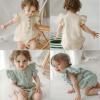 imageSimplee kids Baby Boys Girls Ruffle Romper Summer Outfit Jumpsuit Linen BodysuitsGrayishgreen