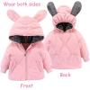imageSimplee kids Baby Boys Girls Winter Warm Snowsuits Outfits 2PCS Bunny Puffer Down Jacket CoatBib Pants Set for Toddler 25T